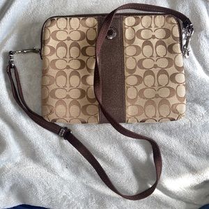 Tan Coach Shoulder/Tablet Bag